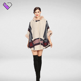 Beige Cape with Fur Collar