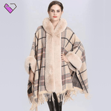 Beige Poncho Fur