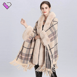 Beige Plaid with Fur