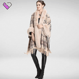 Beige Poncho with Fur