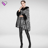 Black and White Hooded Blanket