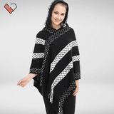 Black and White Plaid Poncho