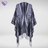 Black and White Striped Poncho