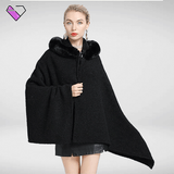 Black Fur Poncho