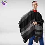 Black Plaid Poncho