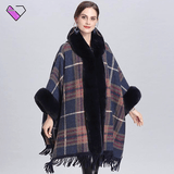 Cardigan Collar Fur Poncho