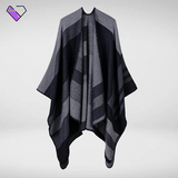 Dark Plaid Poncho
