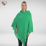 Green Hooded Poncho Sweater