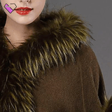 Khaki Fur Poncho