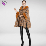 Leopard Cape with Fur Collar