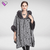 Leopard Print Fur Poncho
