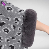 Leopard Print Poncho with Fur