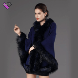 Navy Blue Plaid with Fur