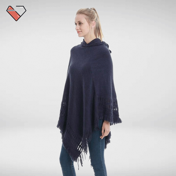 Womens poncho 2025 sweater with hood