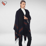 Red and Black Plaid Poncho