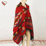 Red Boho Poncho