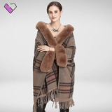 Women Poncho with Fur