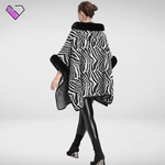 Black and White Hooded Cape