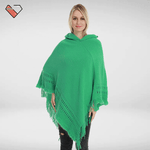 Green Hooded Poncho Sweater