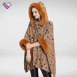Leopard Coat with Fur Collar