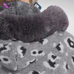 Leopard Grey Fur Poncho