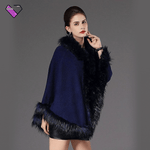 Navy Blue Coat with Fur