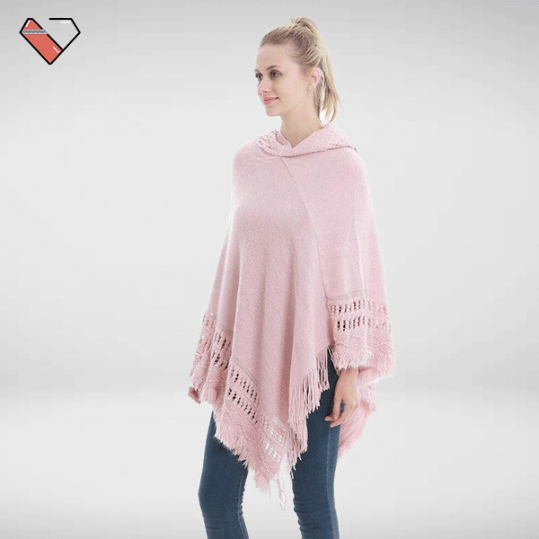 Pink poncho sweater discount
