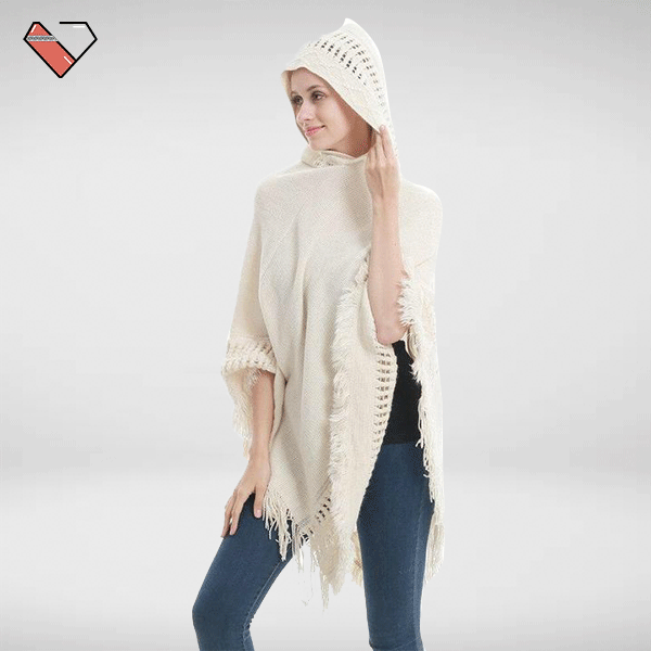 Beige top poncho sweater